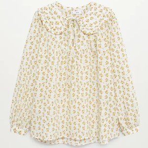 Mango Babydoll collar blouse, Cream, 6